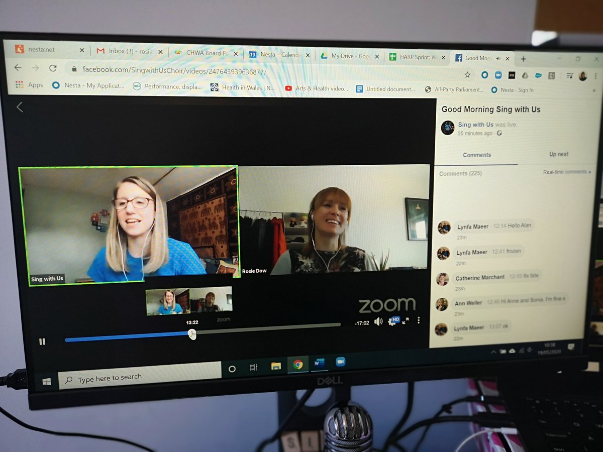 Brilliant start to the day, joining Jo & the @tenovuscancer @SingwithUsChoir for a Facebook Live morning chat session, sharing my fave memories of working with the choirs & reflecting on the power of singing to make us feel great. 🎶✨🤗 #CREATEWELL2020 #CreativityandWellbeing