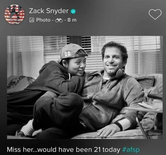 At the same time, zack snyder lost both his child and his vision. This movement is all about artistic integrity and supporting one's art and ideas.We cannot bring Autumn back . Atleast lets cherish the Snyder cut. Love you Zack  #ReleaseTheSnyderCut