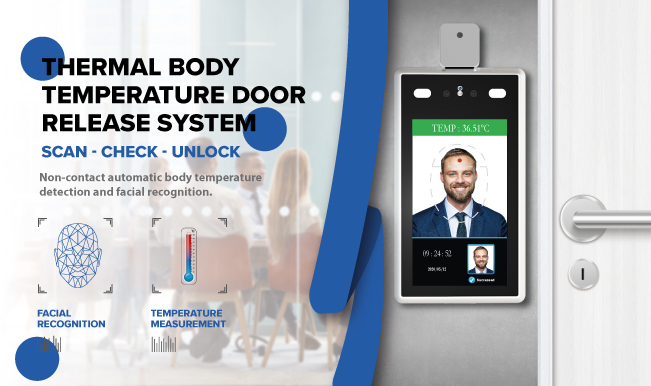 Thermal Body Temperature Door Release System 
 - Non-contact automatic body temperature
  detection and facial recognition.
 - Temperature measurement range
  30-45 (℃) Accuracy ± 0.3 (℃) #thermalcamera #thermal #bodytemperature