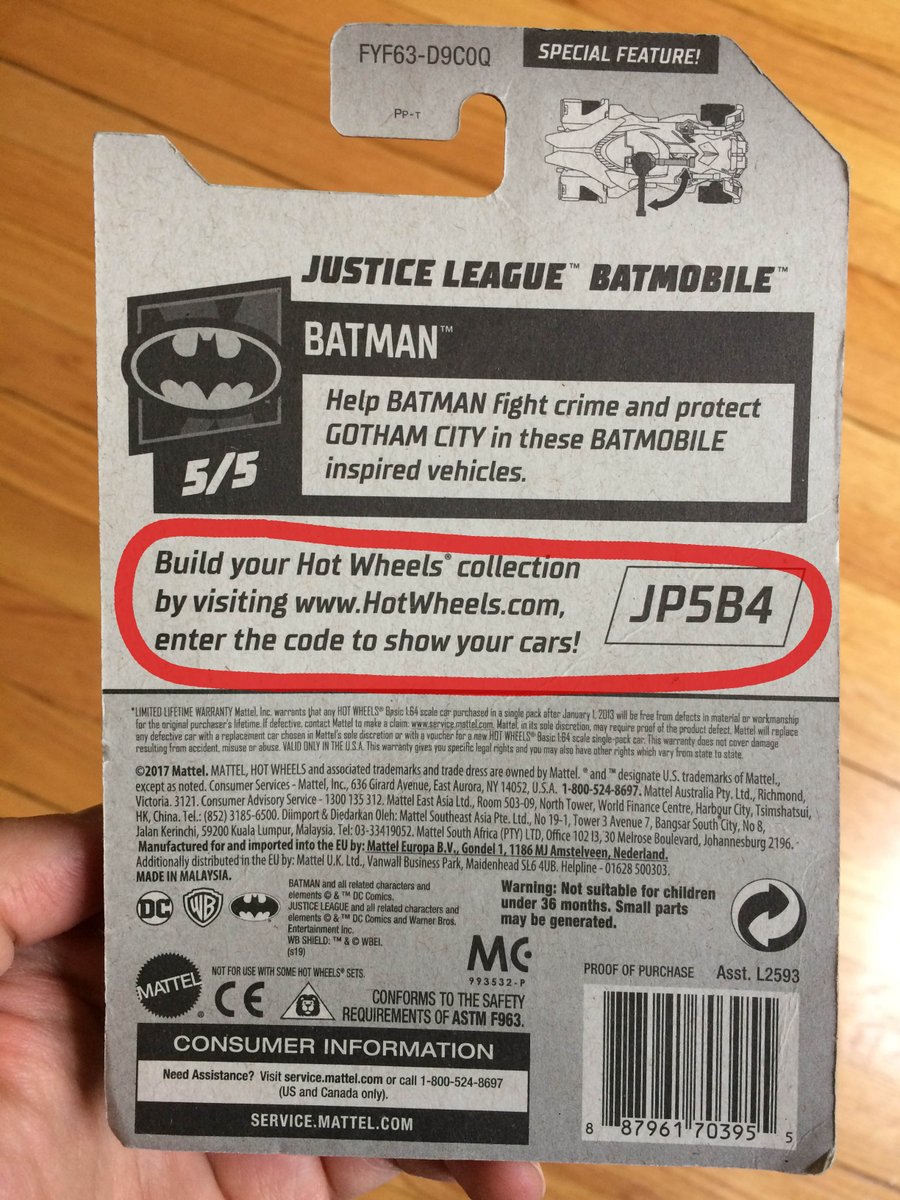 hotwheels collection code