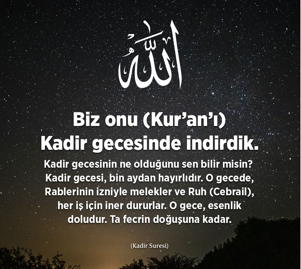 Rahmetin oluk oluk aktığı bu iklimde #Kadirgecesi nin kıymetini bilenlerden olmayı ve 
tüm islam alemi ile insanlığın darlıktan bolluğa, zilletten Rahmete ulaşmasını nasib eyle Allah' ım.