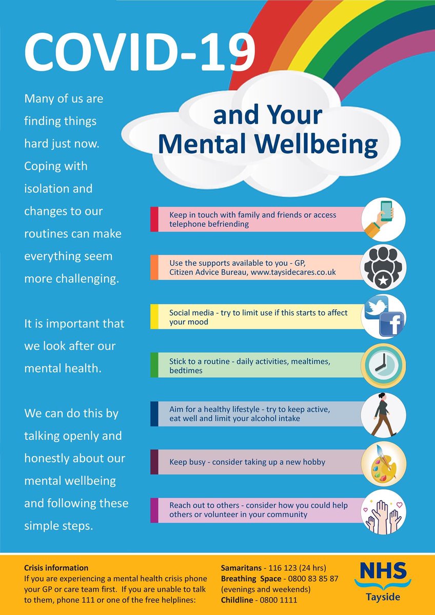AngusCPP's tweet photo. As part of #wellbeingawarenessweek our partners @NHSTayside have created this fabulous graphic to help raise awareness of things that can help at this difficult time #Covid_19 https://t.co/b4MuxPWLHM