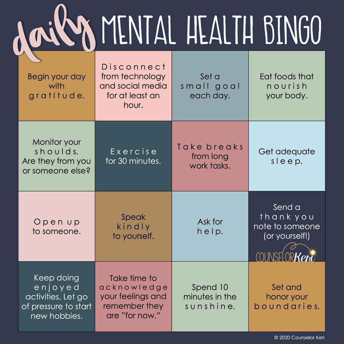 Check out this great resource made by @counselorkeri.  What are you doing to protect your mental health? 

#OPSDSTRONG #OakPark
#mentalhealthawareness #mentalhealthawarenessmonth 

facebook.com/counselorkeri/…