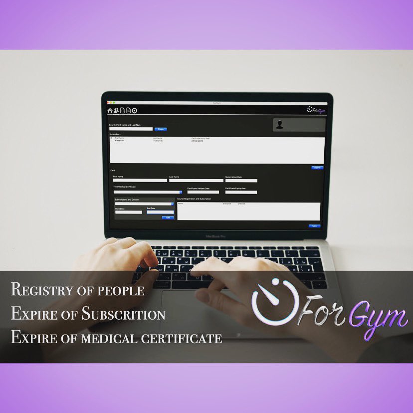 exelidea's tweet photo. Do have a Gym? Use ForGym to manage deadlines inscriptions and medical certificates. On MacAppStore, url: https://t.co/Kg7i5B24Y8 #ForGym #appforgym #softwaregym #applowcost #fitnessapp #managersoftware #deadlinesgym #gymsoftware #gumdeadlines #macappstore #appstore #macos #osx https://t.co/Cu92EwOu2S