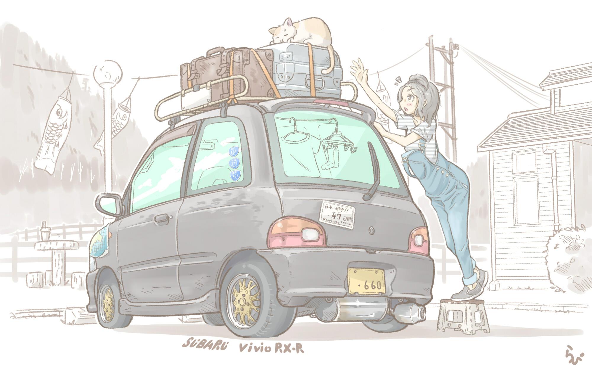 らびえぬ 軽自動車で日本一周してる人描いた T Co Dxmoht5xmx Twitter