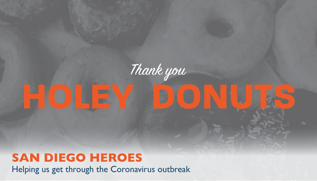 MNMadpr's tweet photo. #SDheroes ALERT: Holey Donuts (795 Arnele Ave, El Cajon) has donated more than 7,000 donuts to seniors and first responders. It delivers donuts daily to @FatherJoes and also donated to those at @SDConventionCenter. 

Know of a community hero who deserves recognition? DM us. https://t.co/nGk6ybvYFX