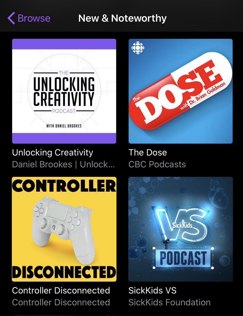 Huge thanks to <a href="/ApplePodcasts/">Apple Podcasts</a> in Canada for selecting Unlocking Creativity as New &amp; Noteworthy. What’s a good Canadian way to celebrate? I’ve got as far as poutine and Drake 🇨🇦