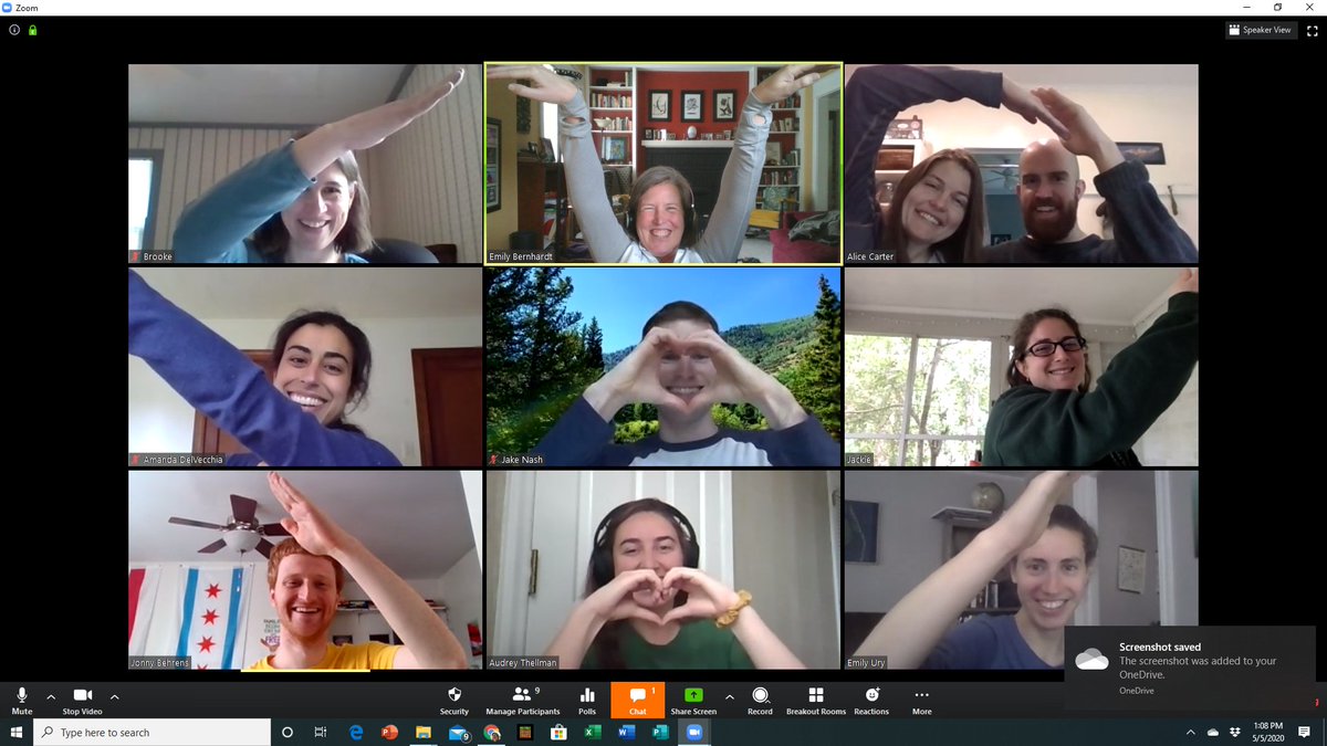Emily Bernhardt On Twitter Tuesdays Are Lab Meeting Days It Is Pretty Hard To Keep The Energy And Focus Up To The Level Of In Person Meetings But We Are Trying There Are
