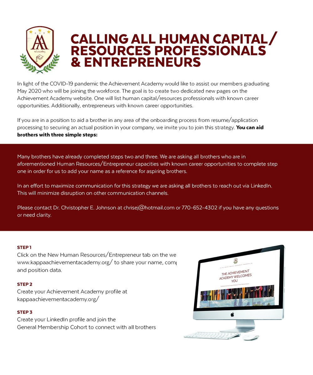 kapsi1911's tweet photo. Calling all HR professionals and entrepreneurs that are members of Kappa Alpha Psi Fraternity Inc. Can you aid a brother? Check out the flyer and press the link below to see how how you can help. #achievementacademy #yo https://t.co/eMC0JE8CG5 https://t.co/qnmRjimjA0
