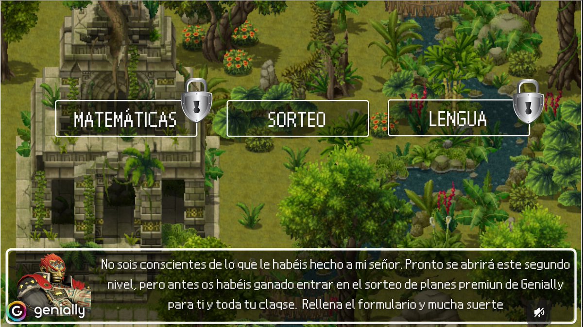 Llegó el día y la hora elegida. Aquí tenéis un videojuego 🎮 creado con <a href="/genially_es/">Genially (Español)</a> al estilo RPGMaker para finalizar mi Gamificación Atentos porque si completáis el primer nivel os espera un sorteo de licencias de Genially #Doitgenially Juegas⁉️ 👉 bit.ly/VideojuegoGeni…