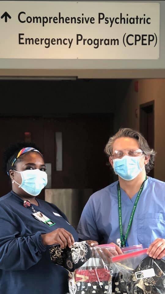 Special thanks to Ms. Hailey and her costume crew!! Because of them, nearly 150 masks were delivered to ECMC hospital this morning by our very own Dr. Improta.  ❤️. Way to go EA!  Thank you for supporting our health care workers!