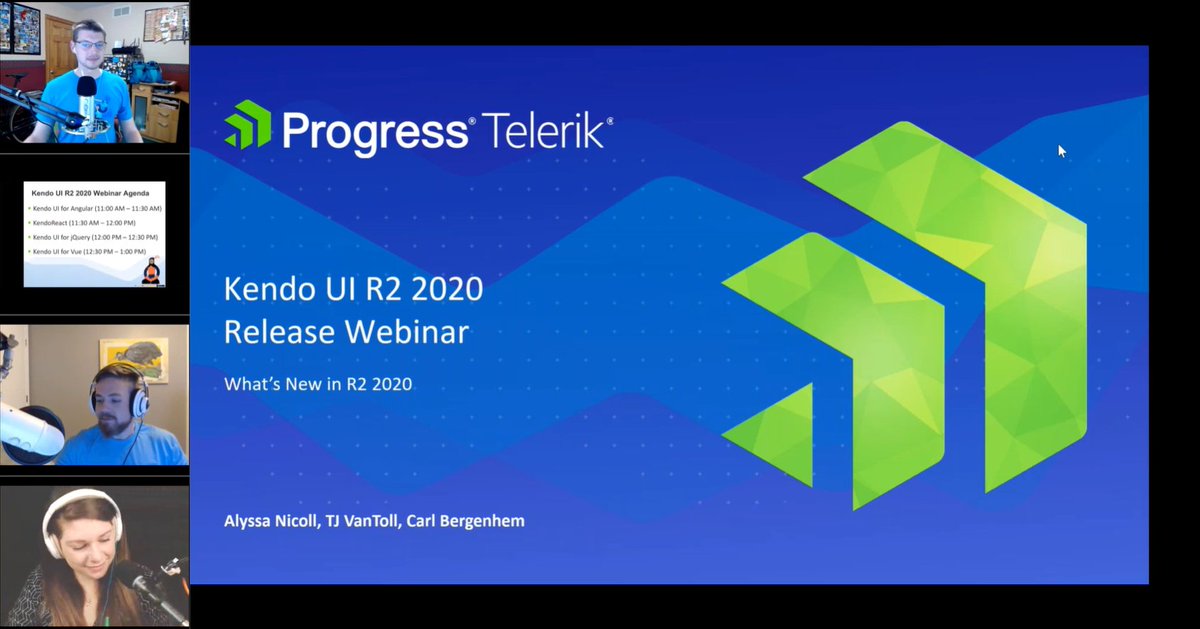 We are [LIVE]! You can still sign up to get the link to the  #live  #webinar  https://prgress.co/2VMJpEa Time for session no. 1  'What's new in our  @angular suite' with the ever so awesome  @AlyssaNicoll! Make sure to use  #HeyKendoUI to ask your questions  here.