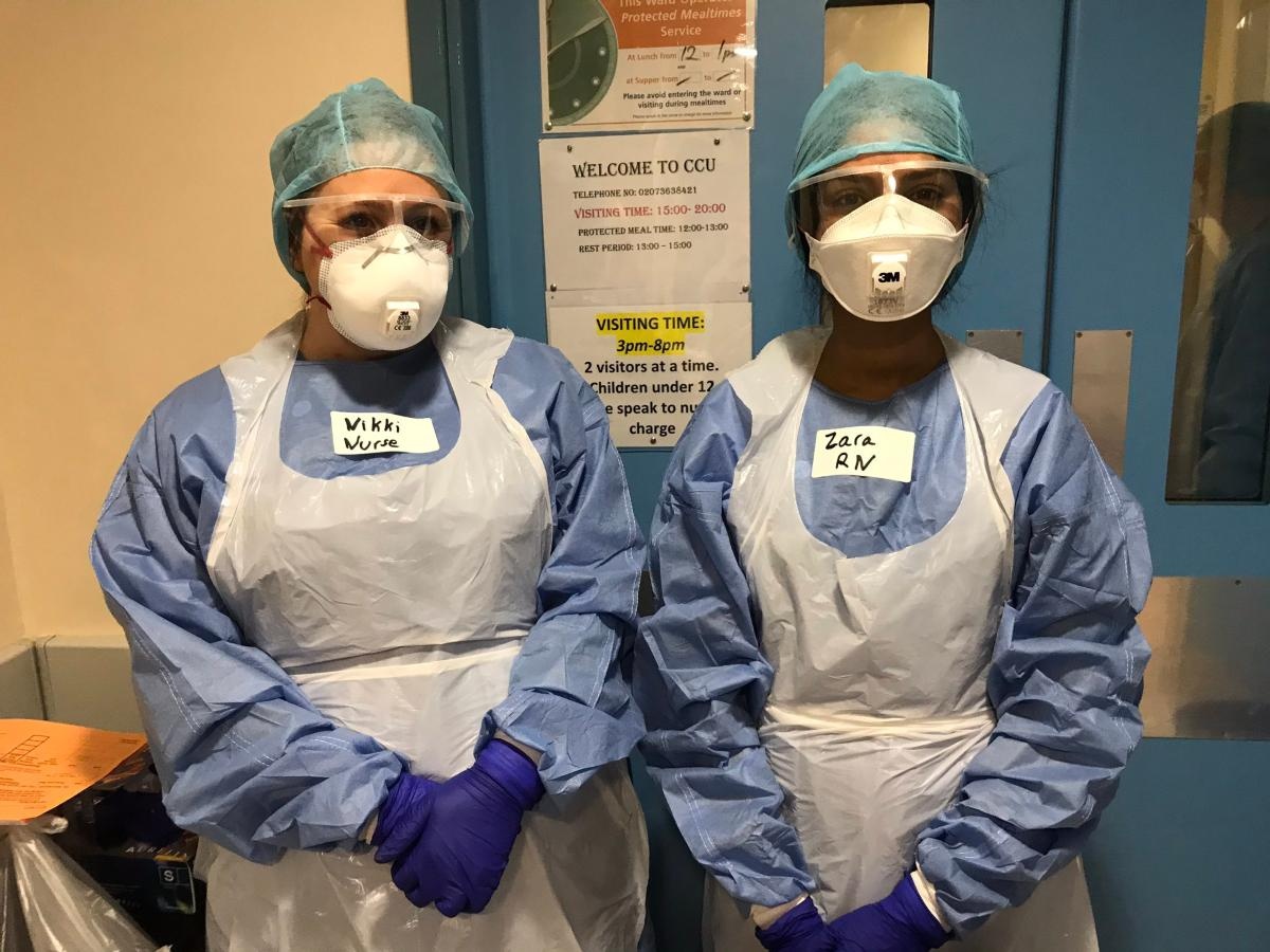 NHSBartsHealth's tweet photo. Nikki Abbot [pictured left], a nurse on East Ham Ward at Newham Hospital, talks about her journey into nursing and her experience of being redeployed to the Intensive Treatment Unit (ITU). 

Read it here: ➡️ https://t.co/lBWr3A4cwG https://t.co/pddC5NNqWy