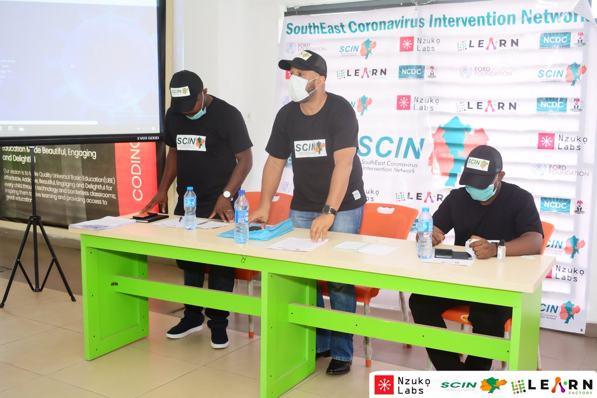 Otamere8's tweet photo. So today we launched our project: The SOUTHEAST CORONA INTERVENTION NETWORK (SCIN), a partnership between LearnFactory Nigeria, Nzuko Labs and funded by Ford Foundation.
#SCIN
#COVID-19
#NCDC
#Kaanyidinndu
#nzukolabs
#learnfactory
#fordfoundation
#WHO https://t.co/n9UsazDBVQ
