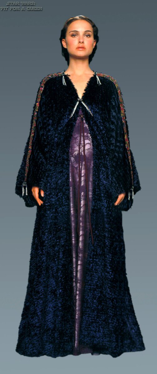 33. dressing gown (rots)this one is...fine. another in a long line of dark, shapeless costumes for miss padme but the hair piece and bubble ponytail are nice.
