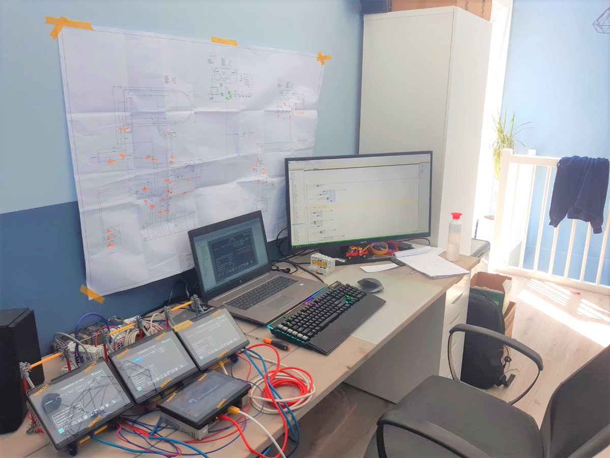 JonkerBV's tweet photo. Times like these, with limited access to Dutch shipyards for suppliers, call for inventiveness. And so @Hellebrekers_bv yacht #engineer developed a creative solution for the functional testing of #PLC systems for #superyacht swimming #pools: he built a complete test rig at home! https://t.co/8ad0vK781o