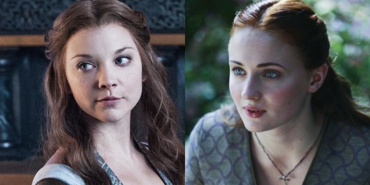Sansa hairstyle changed a lot throughout the seasons, based on which woman was having the most influence on her from time to time (Catelyn, Cersei, Margaery, Daenerys, some people even say Lyanna)