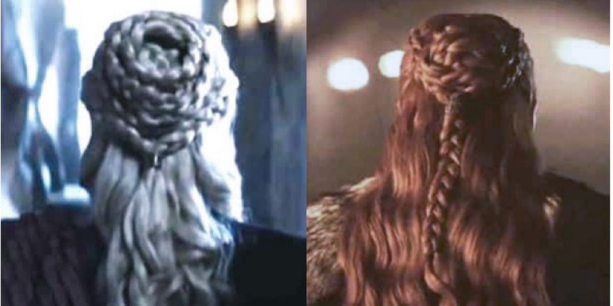 Sansa hairstyle changed a lot throughout the seasons, based on which woman was having the most influence on her from time to time (Catelyn, Cersei, Margaery, Daenerys, some people even say Lyanna)