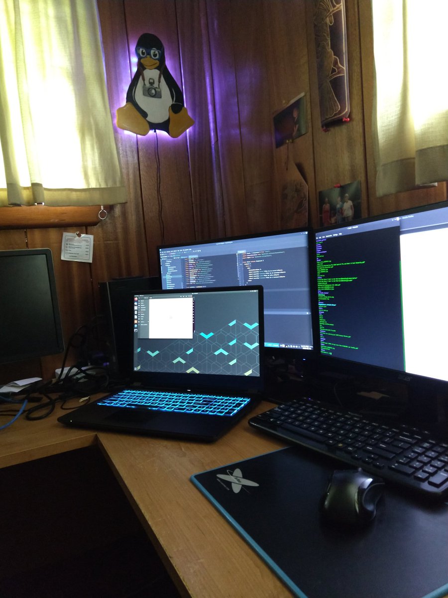 eomer's tweet photo. Got my new laptop in PNG. @system76 Oryx Pro. First time using System 76. Loving it! https://t.co/5WW3FeB5MP