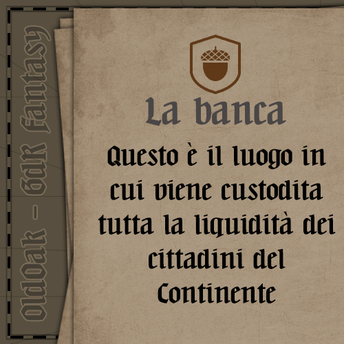 OldOakGDR's tweet photo. "Cos'avete in quella grossa borsa che portate appesa alla cintura? Come tintinna... non lo sentite?" Smettetela di aver paura del primo incappucciato che vi capita a tiro! Venite a visitare la banca di Dedekind! #gdr #fantasy #playbychat https://t.co/eSGAFUPt8l https://t.co/MRdd6V49qH