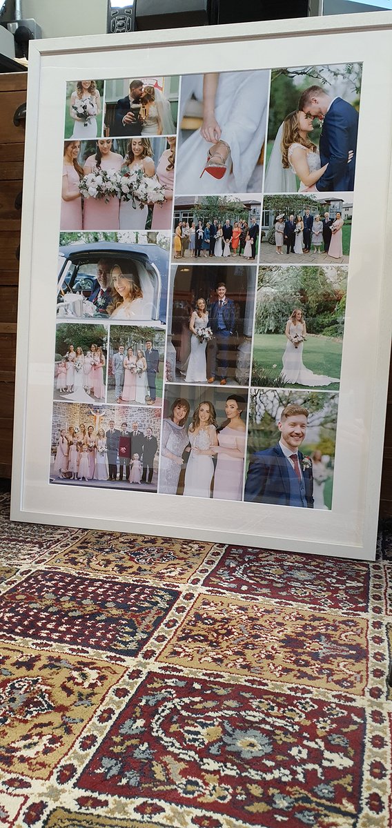 We created this stunning #wedding collage recently - beautiful photos of the day brought together in a crisp contemporary white frame. We're OPEN and printing happiness throughout the #lockdown.