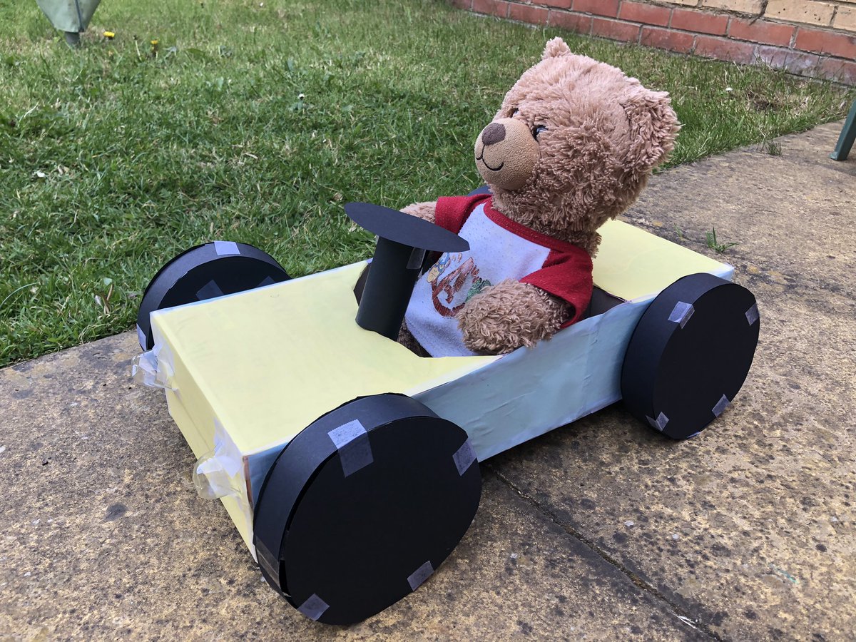 CharlyScudder's tweet photo. Elliot built a car for Elliot Bear. This was for a badge for Beavers and he wrote out a plan then built it with a bit of help from Mummy. @WhiteCourtScho1 @ball_mishka https://t.co/lSYDdlS86u
