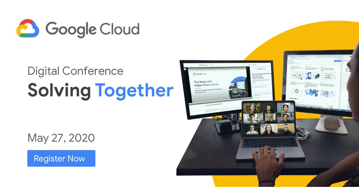 Google Cloud Solving Together Digital Conference:
Reflections on challenging times and solutions for the future of IT.
Join us at our 'ask g-company' session LIVE during the conference from 10:30am and ask your questions.
Register Now!
#SolvingTogetherDC
bit.ly/3bFKq5n