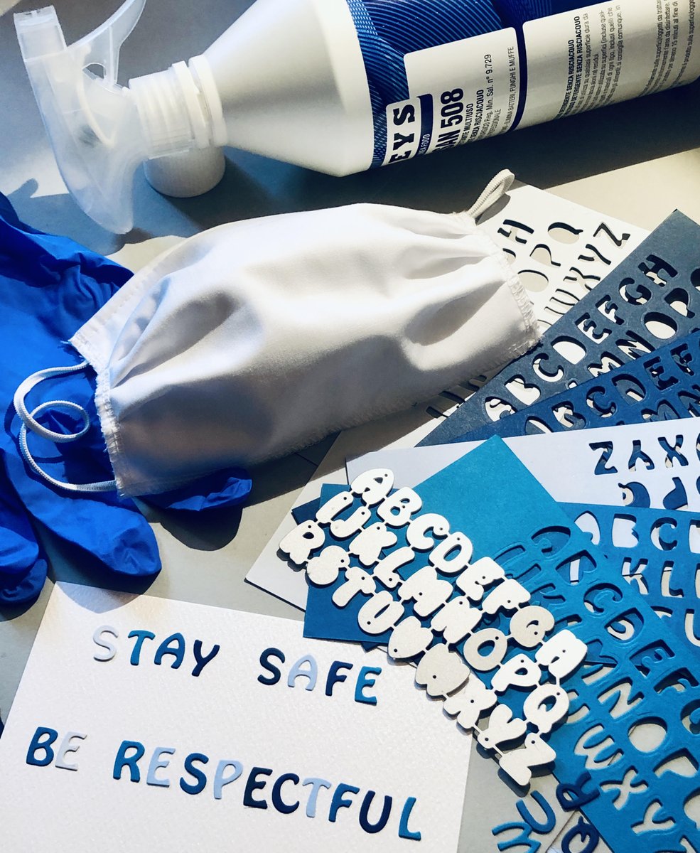 peregocarta's tweet photo. Stay safe. Be respectful π#Colorplan #ColorplanColours #royalblue #newblue #sapphire #tabrizblue #coolblue #quarantine #quarantena #everythingwillbefine #coronavirus #covid #disinfection #health #respect #safe #gloves #mask #disinfectant #die #cutting #creativity #crafting https://t.co/bg1slToDYC