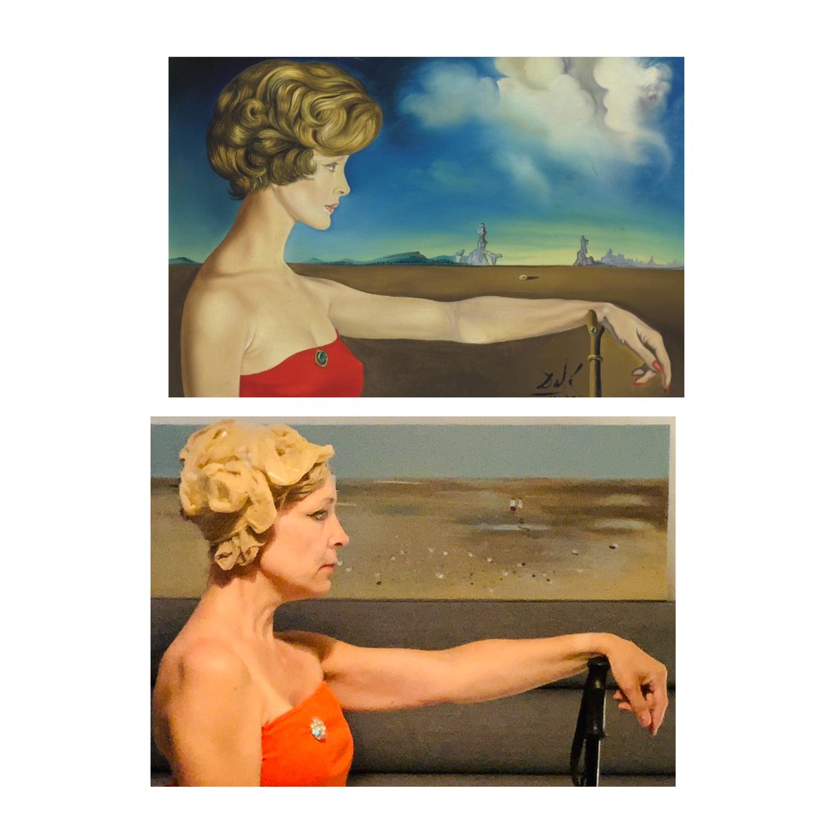 Day 42 of the #betweenartandquarantine #tussenkunstenquarantine challenge. I never know what I’m going to be sent and frankly, some of you should be ashamed of yourselves...you know who you are 😳😁 But this Salvador Dali, Young Woman in a Landscape is really lovely!