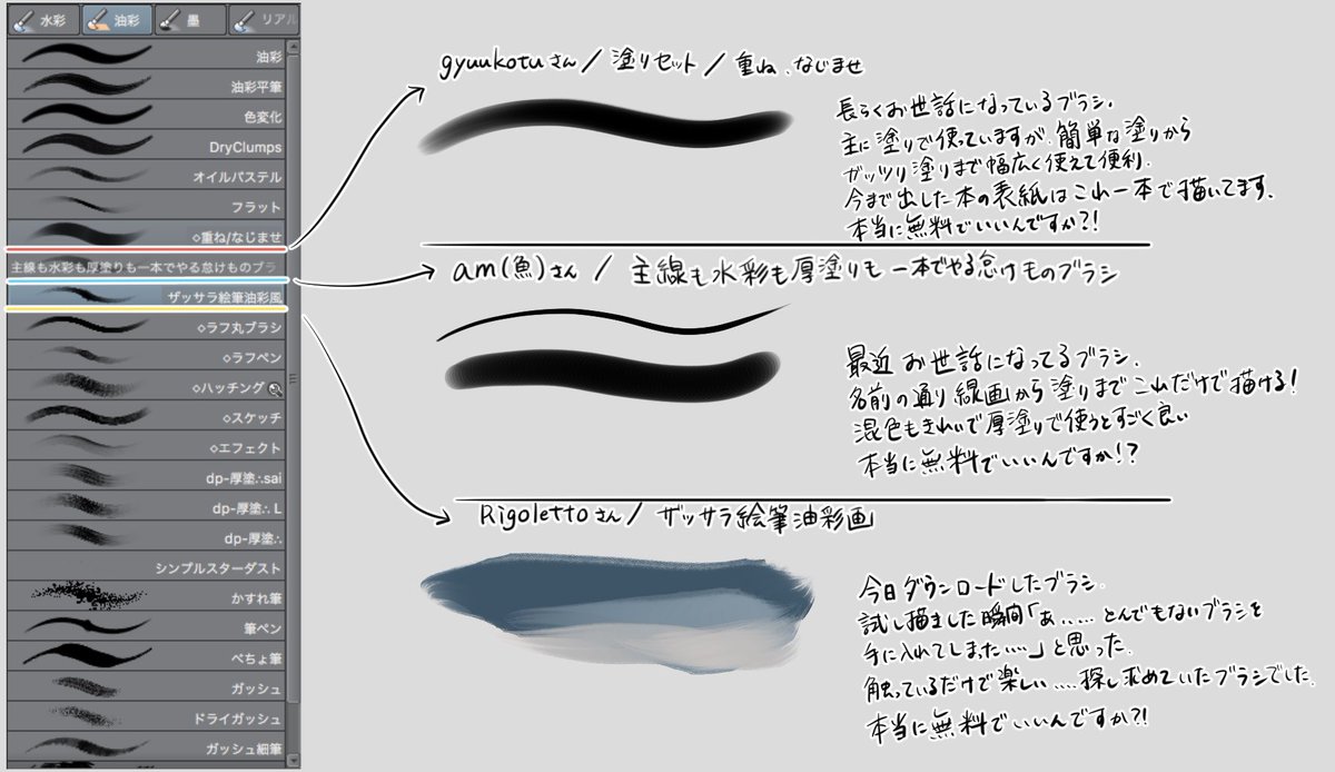 涼森 弐敷 にしき 充電中 嬉しいお言葉ありがとうございますー ソフトはclip Studioです ブラシはよく使うものと最近のお気に入りに絞ってまとめました どれもclip Studio Assetsで無料公開されているので参考になれば メイキングとかも1度 涼森 弐敷 にしき 充電中 嬉しいお言葉ありがとうございますー ソフトはclip Studioです ブラシはよく使うものと最近のお気に入りに絞ってまとめました どれもclip Studio Assetsで無料公開されているので参考になれば メイキングとかも1度