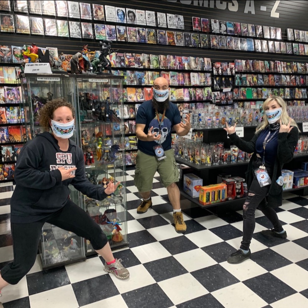 thirdeyecomics's tweet photo. THIRD EYE FACE MASKS! Just like the ones your pals at Team Third Eye wear! You can order yours here for in-store pick up, curbside or mail order: https://t.co/6PF8xboye3 #comics #comicbooks #comiccollector #comiccollectors #funisessential https://t.co/P17F6xiyom
