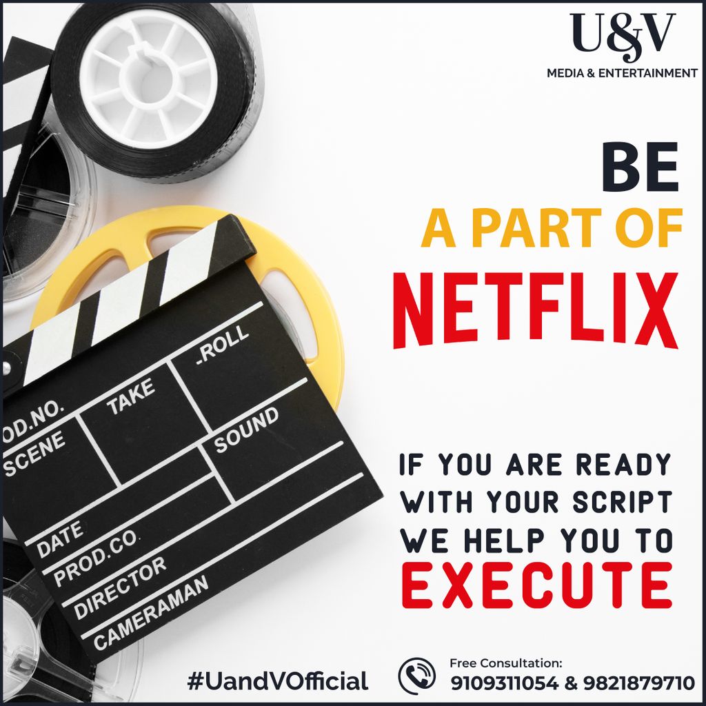 UandVOfficial's tweet image. Now make your dream come true with U &amp;amp; V  !!!⠀
Contact us today for a free consultation: 9109311054 &amp;amp; 9821879710⠀
.⠀
#Netflix #Movie #ScriptWritting #Script #Direction #Story #Cast #Dreamcometrue