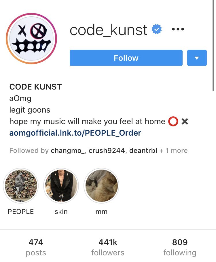 129. Code Kunst follows Joy on Instagram