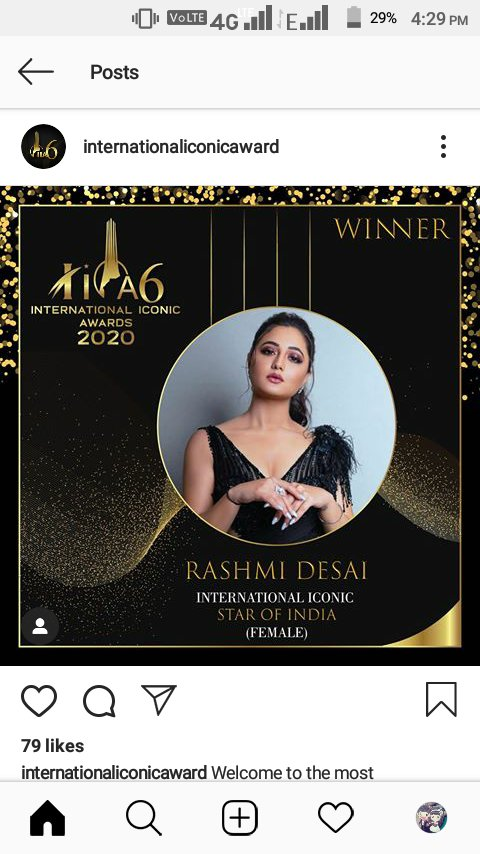 Akshay9000Gupta's tweet photo. Congrats @TheRashamiDesai for winning the International Iconic Star Award 2020... Waiting for the day of award ceremony and u getting the trophy for same..<3.. 3 cheers to all rashamians and other fandoms who helped rashami win the awards... #RashamiDesai https://t.co/MrniuGGFEK