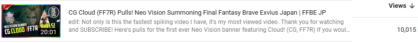 Deus35's tweet photo. I can't believe it's true, 10k views on my cloud pulls!!! Thats insane, I didn't think i'd ever hit 10k views on anything! #FFBE #FFBEWW #FFExvius @YinToYang @ttc0nzFF @Cheese_of_Mana 🥳🎉 https://t.co/kCSfR97s1P