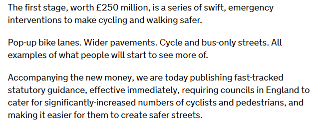 Even the Government seems to have fallen into line with the Green  #transport transport agenda: “making streets safe for walking and cycling is good for retailers, business and the economy,” said Grant Shapps, announcing £2billion funding.