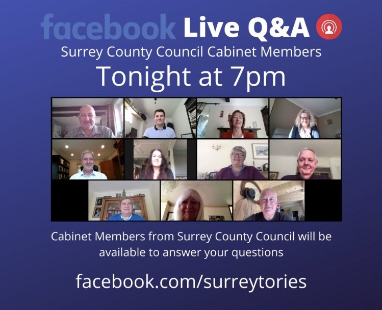 Tune into Surrey Council FB live this evening! facebook.com/surreytories