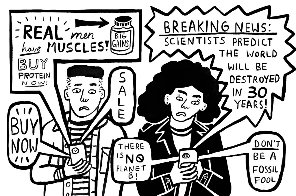 Dothegreenthing's tweet photo. This #MentalHealthAwarenessWeek, we’re talking about how Capitalism + The Climate = Anxiety.
 
Find out what we mean in our latest issue: https://t.co/ysjgUBC7vG…
 
We'll be sharing facts and illustrations for you throughout the week too #MentalHealthAwareness 

💚🧠🌎 https://t.co/T3f0pryYJ8