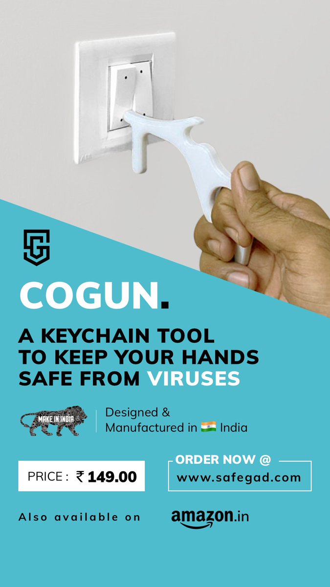 safegad1's tweet photo. CoGun is a keychain tool to save you from germ-infested surfaces and safely open doors, operate ATMs and POS machines. CoGun will help you adapt to the new normalcy.
Now available on Amazon or order from https://t.co/mhsEWOmRoX.
Book your CoGun now https://t.co/MNCZmsgLmI