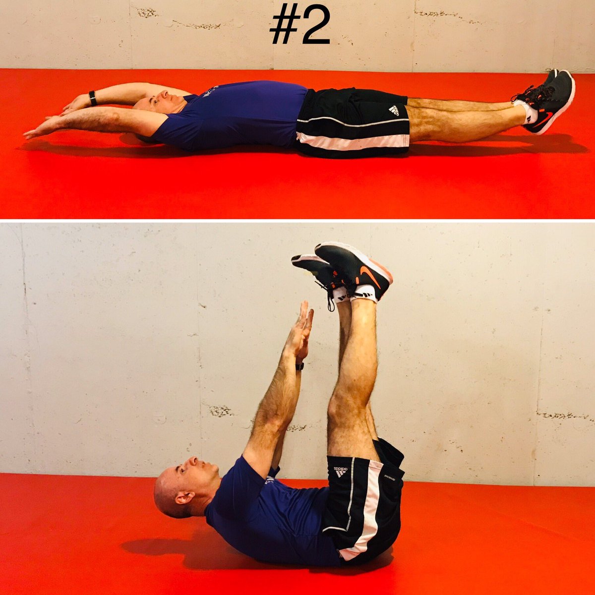 Hitting our core w/ the <a href="/tdsb/">Toronto District School Board</a> exercise of the day. V-Sits. #1: Lie on your back w/ your arms next to your body and feet slightly raised. Bring your upper back off the mat and knees in to your chest. #2: Slightly tougher as you raise your legs high to form a V.  #tdsbWellness