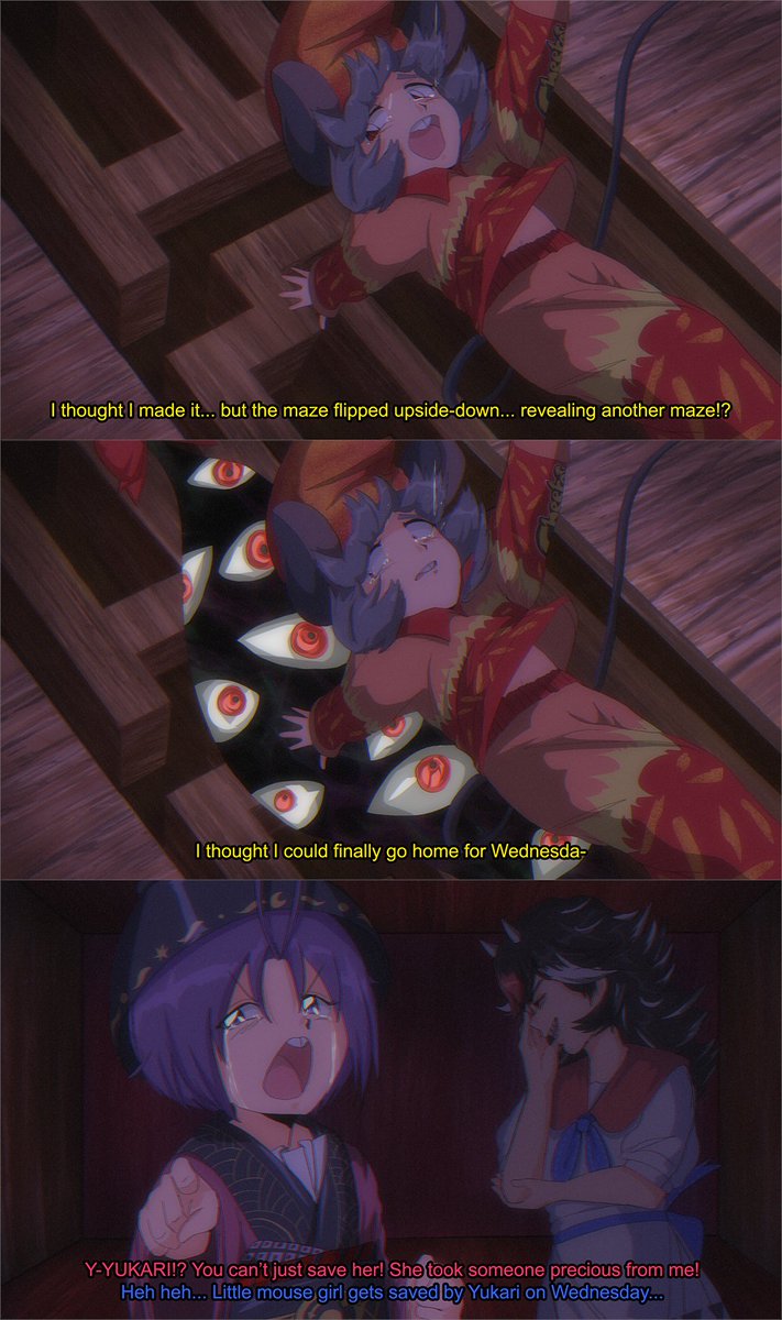 Step Commission Hiatus Gmt 8 00 Wednesday As Nazrin Reaches The End Of The Maze The Whole Thing Flips Upside Down But Then She Gets Saved By Yukari Perhaps She Has