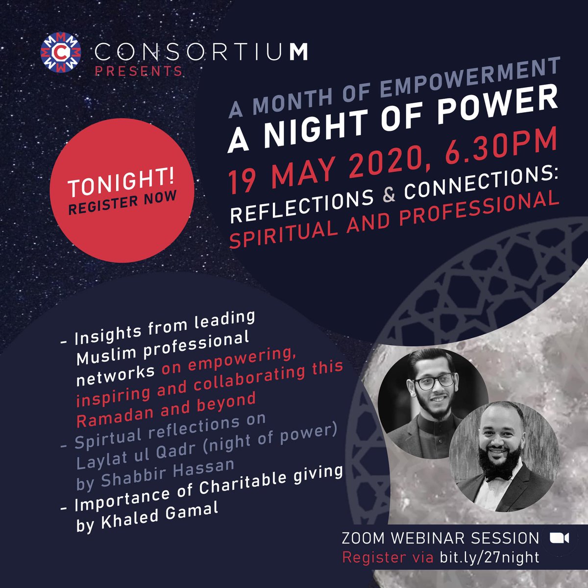 TONIGHT! Invitation to ALL Muslim professionals - Join 
<a href="/ConsortiuMgb/">ConsortiuMgb</a>
 - the #NightofPower bit.ly/27night with insights from leading #MuslimProfessionalNetworks / Share