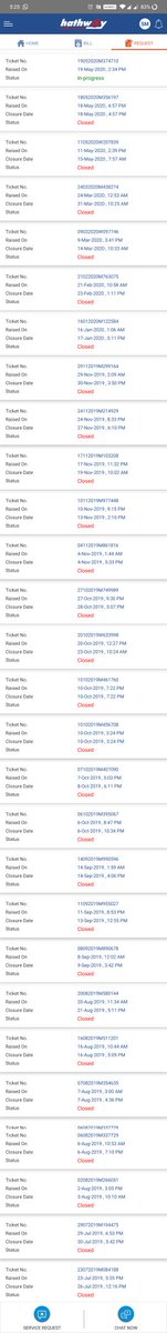 shakeebahmer's tweet photo. @HathwayBrdband check out the tickets raised and most of them were closed without my consent even if the issue is not fixed.

I will certainly take this ahead in @jagograhakjago as this is completely not acceptable, @HathwayBrdband cheating customer's. https://t.co/JeMmw1HAt5