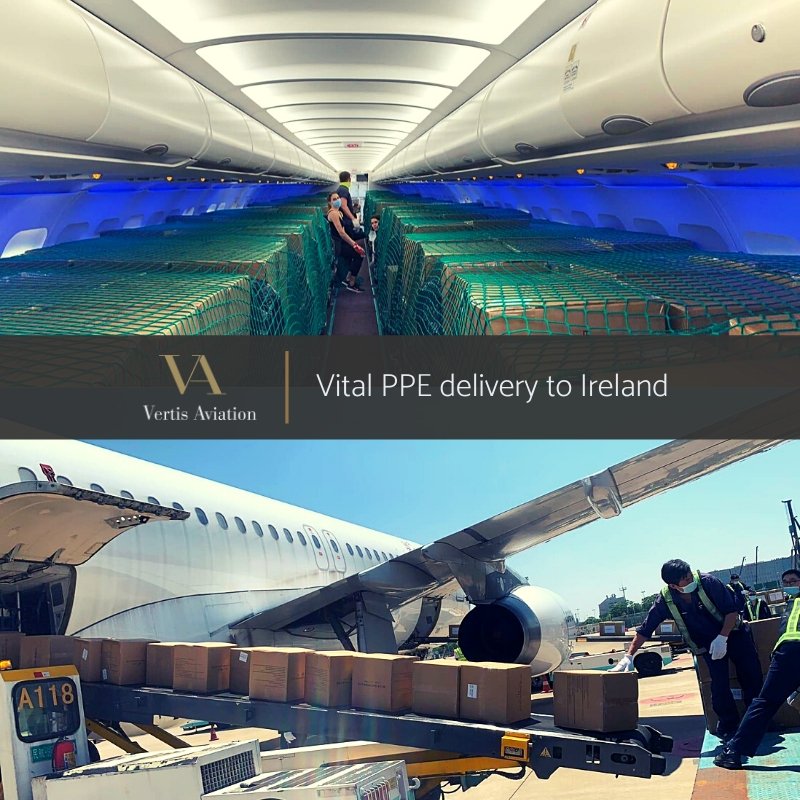 VertisAviation's tweet photo. A successful delivery of vital #PersonalProtectiveEquipment for our client, consisting of 2.5 million masks. Transported from #China to #Dublin, Ireland.✈️🌍😷
#covid_19 #coronavirus #PPE #PersonalProtectiveEquipment #Pandemic #GlobalPandemic #VertisAviation #PrivateCharter https://t.co/1xZTsHJGdf