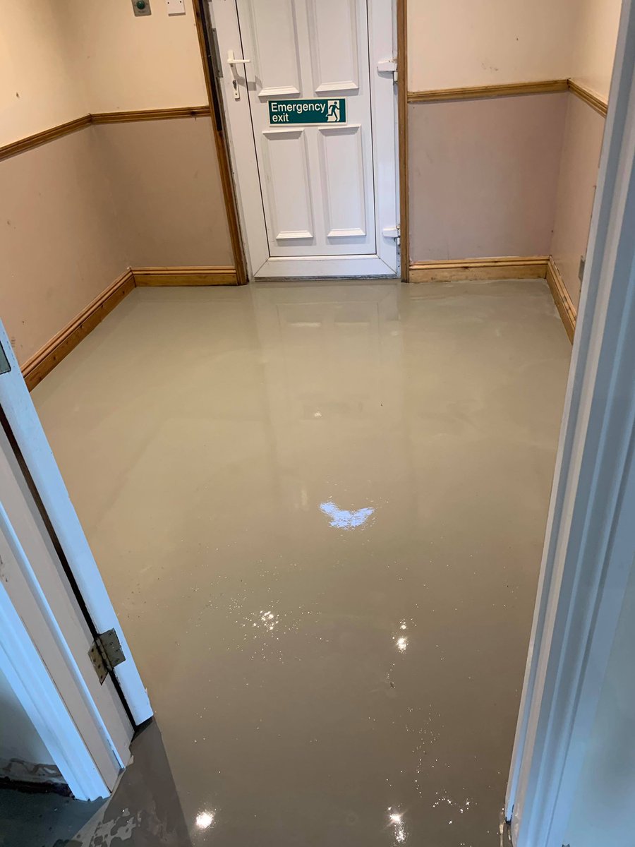 Radstock_TownFC's tweet image. Work continues with the surface being levelled ahead of the new flooring being fitted later this week. 
Thanks to @RustellJames from JFR Flooring ltd