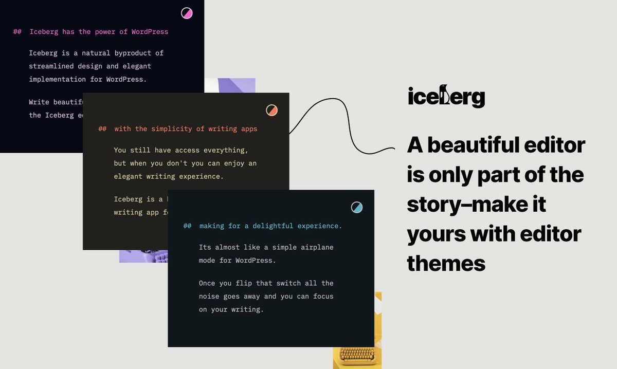 richtabor's tweet photo. Super pumped to officially launch the @useiceberg WordPress editor! 🚀 Iceberg leverages the power of WordPress with the simplicity of your favorite writing app. 

Explore how Iceberg makes writing in WordPress fun again – https://t.co/tB1gmCoy8s https://t.co/uiwykWWXS1