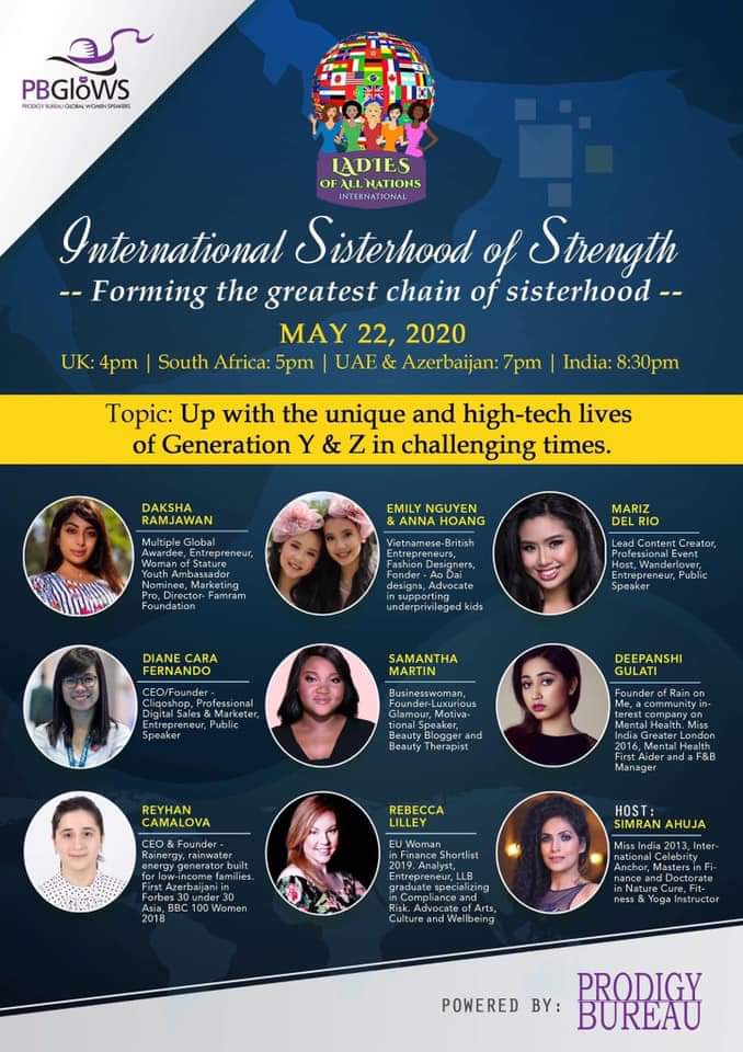 reyhan_jamalova's tweet photo. I am so privileged to be part of the wonderful initiative!

I invite you all to join us this Friday, May 22 at 7pm UAE &amp; Azerbaijan time.

To Join this inspiring initiative:
https://t.co/kXil6f2YjY
Meeting ID: 938 607 6535
Password : 8peD1q https://t.co/LJsUGPoD23