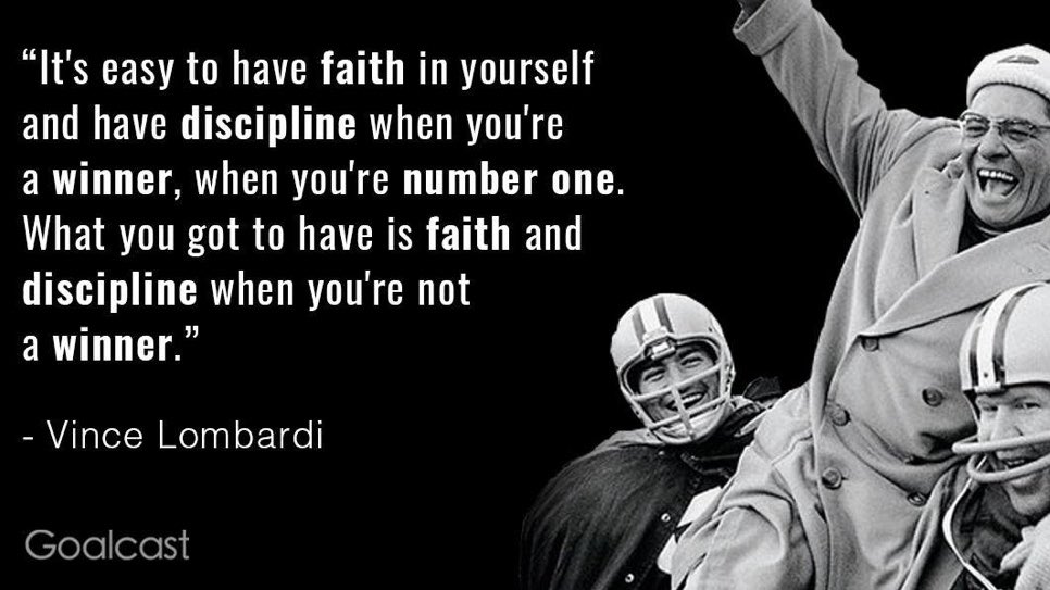 Thoughts for Tuesday ☀️ 🌬 from one of the original master motivators 🗣, one of the “7 blocks of granite”💪🏻, a true leader of men and called “The Pope” by those men, 🏈 coaching legend Vince Lombardi. Work hard and go get a “W” today‼️