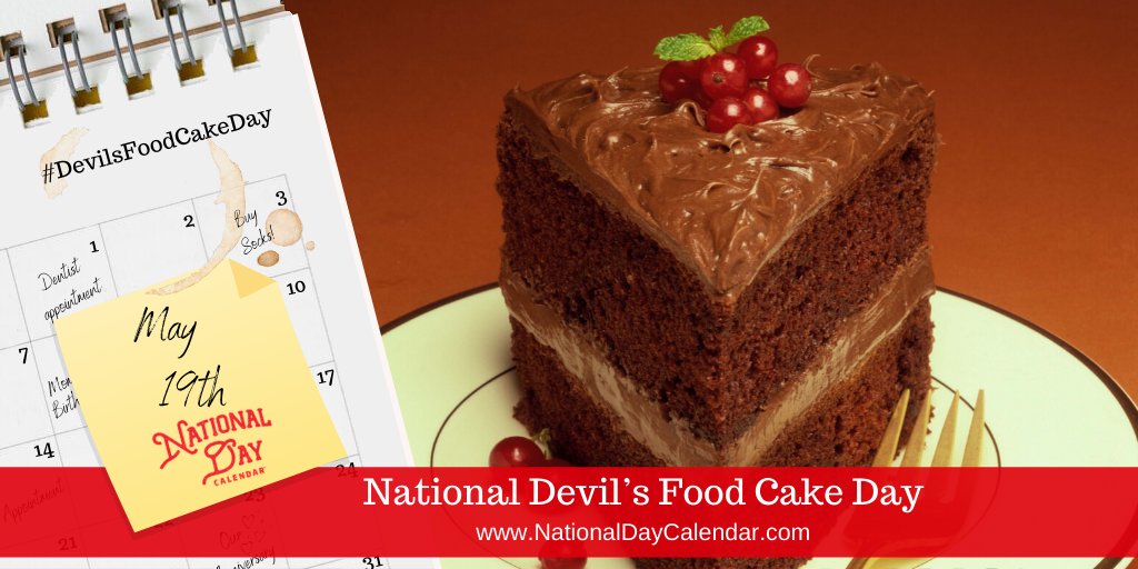 NationalDayCal's tweet photo. Audrey Hepburn once said, "Let's face it, a nice creamy chocolate cake does a lot for a lot of people; it does for me." We completely agree, so we provide a recipe on #DevilsFoodCakeDay for all to enjoy.
https://t.co/M0HvOYf1P6 https://t.co/yLPwdmNCbS
