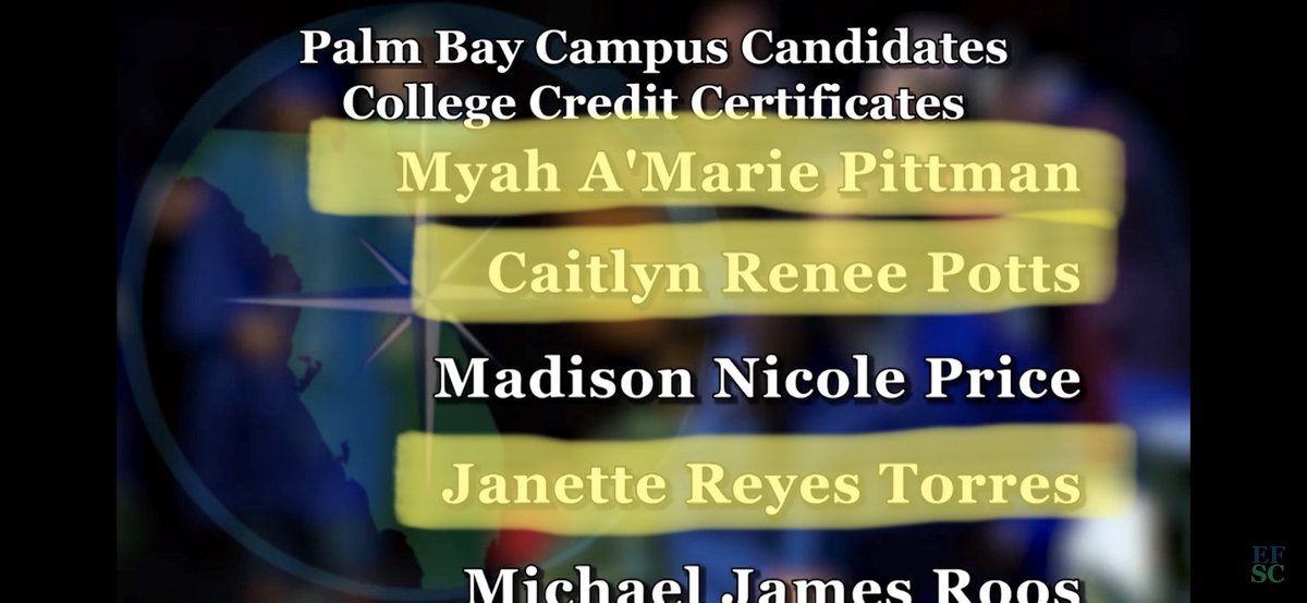 PalmBayMagnetHS's tweet photo. Did you know that we have 10 students who were named for their Preschool Specialization Certificates (College Credit Certificate) @EasternFlorida at the Palm Bay EFSC Campus?  Ms. P took screenshots during their virtual graduation last week! #2020PirateGrad #PiratePride https://t.co/3NdQDuyldS